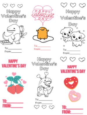 Valentine’s Day DIY Coloring&nbsp;Cards